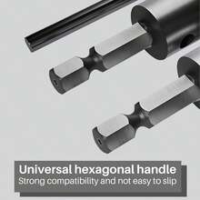 Mrosnail Tapered Reamer Set With T Handle, 3-13mm (1/8''-1/2'') &Amp; 5-16mm (3/16"-5/8") 6 Fluted, Carbon Steel Hex Shank For Guitar Woodworking - 2pcs - ColorB - View 7