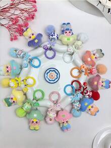Unisex Adult Keychain, Flocked, Solid Plastic, Fashionable Cute Cartoon (Accessory Pattern & Color Random) - Multicolor - View 2