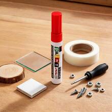 Unisex Waterproof Quick-Drying Paint Marker With 8mm Thick Tip, Industrial Style For Car, Home And DIY - Red - View 3