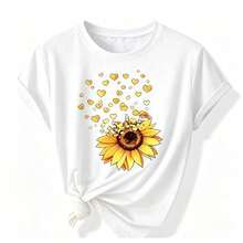 3 Short Sleeve Women's Fashion Round Neck 100% Cotton Spring Summer Winter Widely Used For Office Other Suitable Women Men Summer T-Shirts Black White - 白色 - 查看 2