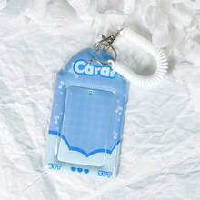 1pc Summer Blue Card Holder, Blue Star & Cloud Card Sleeve, K-Pop Album Photocard Display, Idol Photocard Protector, 3-Inch Photocard Storage, FEINIBOOK, PU Material, Suitable For 3-3.5 Inch Mini Photo Cards, Photo Cards, Trading Cards, Anime & Game Merchandise 3-Inch Photocard Storage, Can Be Used As Keychain, Bag Charm, Concert Support, Etc. - Card Sleeve - View 7
