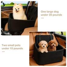Washable Detachable Pet Car Seat With Storage Pocket For Dogs Up To 35lbs - Black - View 6