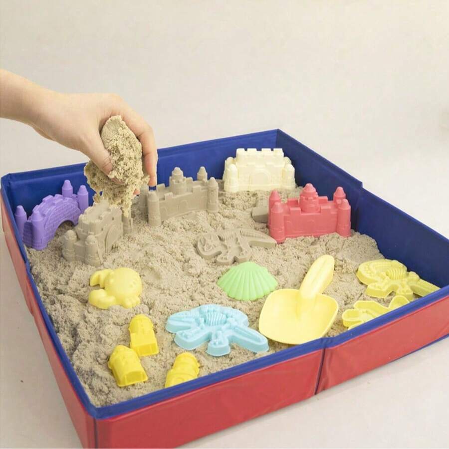 Foldable PVC Oxford Cloth Sandbox - Portable Outdoor Game Beach Sandbox Toy - Multicolor - View 1