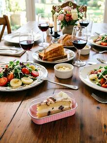 1/10/20PCSMini Aluminum Foil Loaf Pans With Lids&Matching Spoons,Rectangular Baking Containers,Multipurpose Cake Muffin Cheesecake Flan Pudding Bakeware Cups,Portable Food Storage Trays Picnic,Wedding,Graduation Party,Catering&Daily Dessert Display - Multicolor - View 4