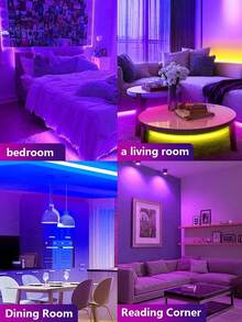 أضواء شريط LED RGB بجهد 5 فولت مع جهاز تحكم عن بعد (تتطلب بطاريتين AAA، غير مشمولة)، شريط إضاءة متعدد الألوان قابل للتغيير، مناسب لإضاءة خلفية التلفزيون وغرفة النوم والألعاب وديكور الحفلات، 3.3 قدم–131 قدم اختياري (ملاحظة: 65 قدم+ يتم شحنها في 2 لفة) - لون - مشاهدة 10
