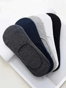 1/5 Pairs Men's Plus Size Anti-Slip Breathable Invisible Socks, Suitable For Daily Life, Outdoor And Business Occasions - Men's Socks, Women's Socks, Black Socks, White Socks, Women's Socks, Men's Clothing, Men's Short Socks, Men's Summer Clothing, Men's Sports Shoes, Women's Short Socks, Tassels, Men's Summer, Sports Socks, Summer, Independence Day, Men, Gift For Boyfriend - Multicolor - View 2