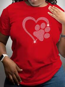 Fashionable T-Shirt For Women - Red - View 4