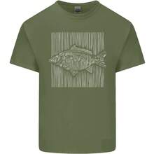Camiseta de Algodón para Hombre con Diseño de Pesca de Carpas - Blanco - Ver 7