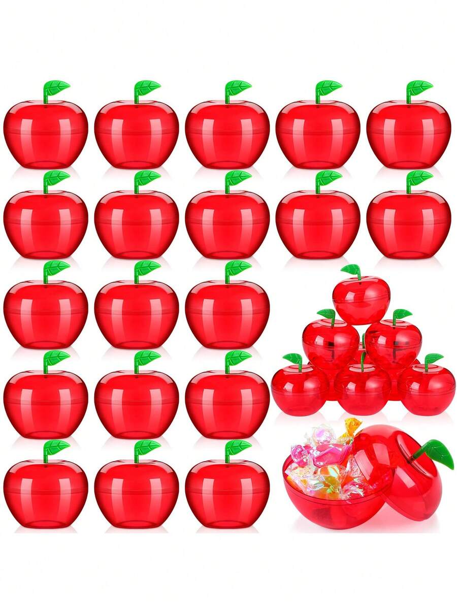 10pcs/5pcs Acrylic Artificial Red Apple Gift Boxes, Faux Apple Gift Boxes, Creative Wedding Candy Boxes, Teacher's Day Gifts, Halloween, Harvest Festival, School Supplies, Back To School, Autumn Decor, Holiday Gifts, Thanksgiving Wedding Birthday, Party Supplies - A - View 1