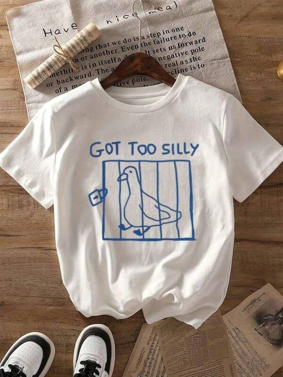 White Casual T-Shirt With Dinosaur Print For Kids, For Kindergarten Graduation, 4th Of July, Lightweight And Soft For Boys And Girls - White - View 1