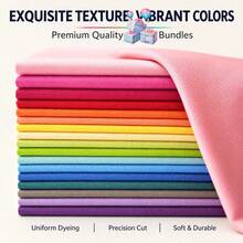 Bộ 50 miếng vải twill vuông cắt sẵn 20 X 20cm/7.9 X 7.9in, nhiều màu trơn, vải thủ công cho chăn ghép, may vá, làm scrapbook, dành cho người yêu thủ công (màu ngẫu nhiên) - Khác nhau - Xem 10