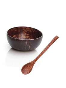 Organic Coconut Shell Bowl With Spoon, Reusable Natural Coconut Bowl Suitable For Home, Camping, Summer Desserts, Holiday Party Decoration And Gifts - Multicolor - View 15