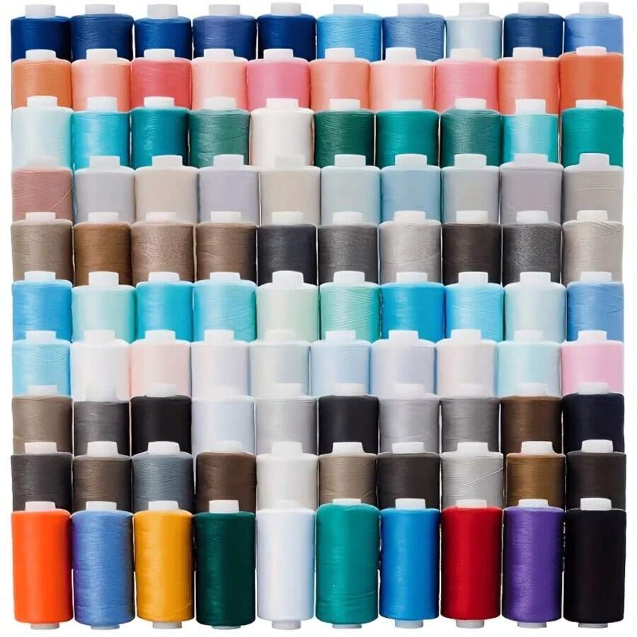 48pcs Colorful Random Sewing Thread Set | Vibrant Durable Polyester Thread, Suitable For Sewing Enthusiasts And Beginners | 402 Multi-Purpose Thread | Perfect For Hand Sewing, Machine And DIY Crafts - Set A - View 1