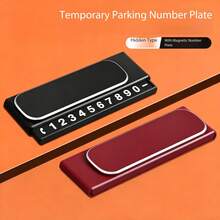 1pc Customizable Car Phone Number Holder. Innovative One-Click Feature To Conceal Phone Numbers And License Plate Temporary Parking Indicators With Reflective Digits. Suitable For Interior Car Decorations. - Temporary Parking License Plate - View 4