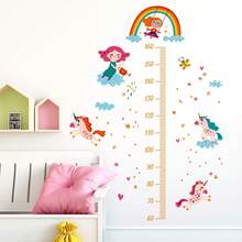 SMLAZ 1PC Giraffe & Dinosaur Height Chart Wall Sticker - Creative Cartoon Growth Measurement Decal, Suitable For Kids Room And Home Decor, Self-Adhesive Removable Vinyl Sticker - C - View 4