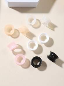 6pcs Ultra-Thin Silicone Ear Gauges, Skin-Friendly Soft, Ear Stretchers Studs Set, Unisex, Same Size, 6G-25mm - mixed style - View 9