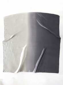 1pc Women's Solid Color New Satin Long Scarf - Gray-white Gradient - View 4