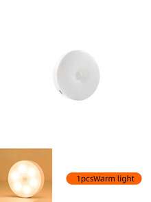 1pc Smart Motion Sensor Light, USB Rechargeable Night Light, Stair Light, Creative LED Bedside Lamp, Bedroom Home Light, Student Dorm Bookshelf Light, Closet Light - White - View 13