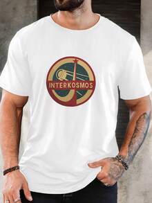 Men's Patterned Summer Casual Crew Neck Short-Sleeve T-Shirt - 黑色 - 查看 8