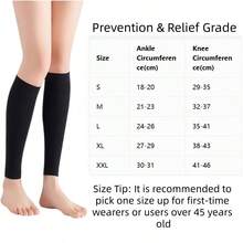 1 par de mangas de compresión para piernas unisex, talla grande, para correr, fitness, compras y uso casual, calcetines de compresión alta para pantorrilla (Precaución: No se recomienda para personas sensibles a la presión) - Multicolor - Ver 2