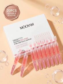 MOOYAM 20支裝 鮭魚PDRN萃取安瓶精華液 輕盈粉色精華液 提升肌膚含水量 使用後肌膚柔軟光滑 舒緩乾燥肌不適緊繃感 補水鎮靜臉部精華液 適用於敏感乾性油性肌 - SALMON DNA PDRN PINKA MPOULE SERUM - 查看 2