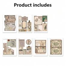 Vintage Curiosity Reverie Junk Journal Folio Kit, kreatives Folio-Heft & Mini-Ordner-Set, Vintage Junk Journal Dekorationszubehör, DIY Sammelalbum Handarbeits-Set für handgemachte Projekte mit Anleitungsvideo - YC0038 - Übersicht 4