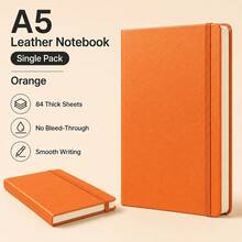 Premium PU Leather Notebook With Strap And Bookmark, Classic Lined Inner Pages Diary (80g Paper, 84 Sheets), Office/Study/Journaling, Multiple Colors Available School Supplies - A5 - View 13