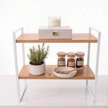 1 Pz Desk Organizer Shelf 2 Levels Multipurpose Resistant Back To School - Camel - View 1
