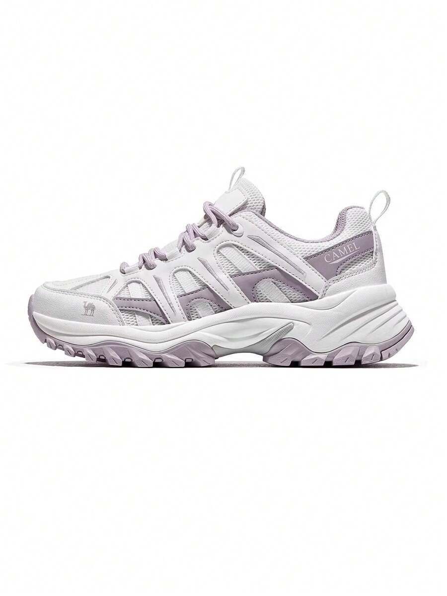 CAMEL CROWN Zapatos de senderismo para mujer, zapatos de trail running y senderismo antideslizantes para mujer de verano - Blanco Púrpura - Ver 1