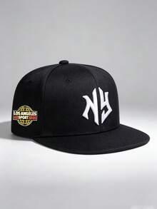 1pc Unisex NY Embroidered Fashion Hip Hop Baseball Cap, Adjustable Design, Suitable For Outdoor Activities, Travel And Running - Multicolor - View 3