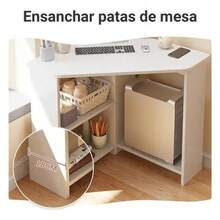 Escritorio Moderno Esquina Oficina Mesa Para Computadora - Blanco - Ver 6