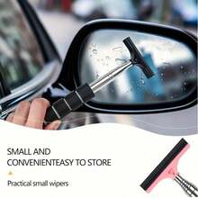 1pc [4 Colors Available] Retractable Squeegee, Car Rearview Mirror Squeegee, With Retractable Handle, Window Retractable Squeegee, Universal Car Accessory, Portable Car Mirror Wiper, Retractable Handle, Stainless Steel Blade, Multi-Functional Portable Retractable Squeegee, Car Rearview Mirror Squeegee, 2-In-1 Window Cleaner, Suitable For Gas Station, Glass, Bathroom - Car Windshield Wipers - View 8