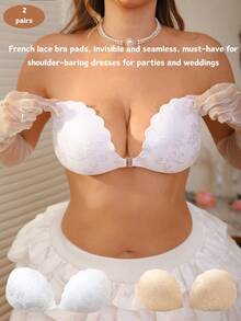 Invisible Adhesive Sticky Bra, Push-Up &Backless, Adjustable Strap-Free Deep V Bra, Lifting & Shaping, Breathable & Comfortable, Suitable For Wedding - Multicolor - View 14