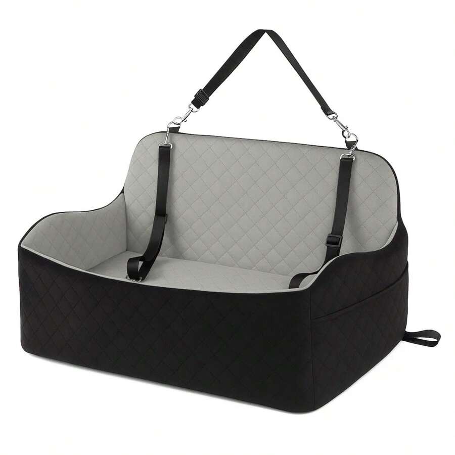 Washable Detachable Pet Car Seat With Storage Pocket For Dogs Up To 35lbs - Black-gray - View 1