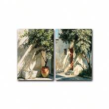 地中海橄欖樹牆面藝術套裝 2 件組，鄉村風植物海報印刷，托斯卡納海岸裝飾，中性自然攝影，適用於波希米亞風居家裝飾，不含框架 - 風景 - 查看 9