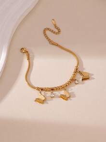 1pc Minimalist Fashion Butterfly Star Bracelet, Light Luxury Versatile Stainless Steel Chain Jewelry - Multicolor - View 2