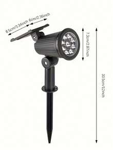 Solar Powered Outdoor Spotlight IP55, 9 LED Solar Lawn Light With Lithium Battery Solar Charging, Multi-Function Adjustable Ground Stake Landscape Light For Yard, Driveway, Backyard Decoration - 1pc - View 12