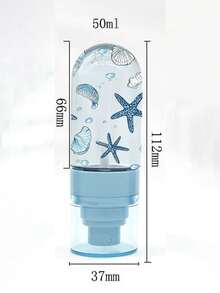 Botella rociadora con tema de conchas azules y estrellas de mar - Botella rociadora reutilizable y portátil/Esencial de viaje/Adecuada para aceites esenciales, perfumes y lociones para el cuidado de la piel/Adecuada para salones de belleza, cocinas, baños y jardines/Adecuada para viajes y uso comercial (recorte de patrón aleatorio) - Multicolor - Ver 14
