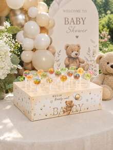 1pc Brown Bear Lollipop Holder, Baby Shower Party Candy Stick Cake Display Stand, Cake Decoration, Little Bear Party Favor Gift, Little Bear Theme 1st Birthday Party Supplies, Cupcake And Dessert Table Decor, Baby Shower Decoration, Gender Reveal Decoration, Little Bear Birthday Party Decoration, Party Favor, Baby Shower Supplies, Little Bear Birthday Gift - Brown Bear - View 8