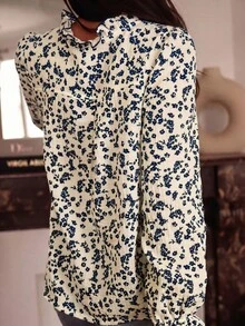 SUNSTORY Women's Printed Commuter Elegant Sexy Shirt Set, Suitable For Beach Brunch, Office, Tea Party, Concert, Country Concert - Blue - View 4