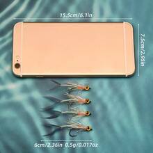 ANFS 4pcs Fly Fishing Lure Set, Trout Fly Lure Set, Hand-Tied Fly Fishing Lures With Storage Box, Fishing Bait - Multicolor - View 9