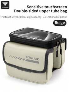 TOSUOD Bicycle Front Frame Bag, Mountain Bike Road Bike Top Tube Phone Storage Front Hanging Bag, Waterproof Large Capacity Frame Storage Bag, Wide Straps Fit Bike Body Without Rubbing Legs, Commuting Long Distance Cycling Tool Storage Equipment Accessories - Multicolor - View 14