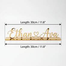 個性化客製壓克力立牌，婚禮桌面裝飾，婚禮照片道具先生與夫人婚禮標誌，婚禮桌面裝飾，姓名客製心形圖案立牌 - 彩色 - 查看 8