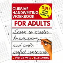 1 pieza Libro de práctica de caligrafía para adultos, incluye páginas de práctica instructivas, escribe caracteres hermosos, práctica de ocio, ligero y portátil, se puede usar como regalo (bolígrafo no incluido) - Una pieza - Ver 14