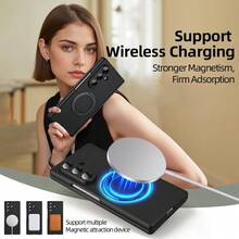 VIETAO Casing Ponsel Pelindung Portabel dengan Dudukan Ponsel Tak Terlihat yang Dapat Berputar 360° dan Pengisian Daya Nirkabel, Kompatibel dengan Galaxy Z Fold 8 Ultra 7 6 5 4, Pelindung Layar Kaca Tempered, dan Penutup Flip. - Hitam - View 4