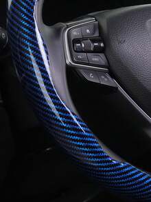 2pcs Non-Slip Steering Wheel Cover - Faux Carbon Fiber Pattern + High Reflective High Brightness + Segmented Embedded Design + Easy Installation + No Inner Ring, For Car/MPV/SUV/RV/Pickup/Van - 2pcs - View 4