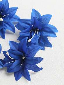 2pcs Floral Print Lily Bohemian Polyester Artificial Flower Hair Clips, Daily Beach Accessories For Women - Multicolor - View 18