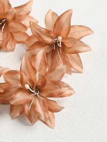 2pcs Floral Print Lily Bohemian Polyester Artificial Flower Hair Clips, Daily Beach Accessories For Women - Multicolor - View 13