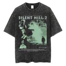 Stonewashed Silent Streetwear Unisex T-Shirt, 100% Premium Cotton, Modern Fit, Plus Size, Comfortable - 驚喜 - 查看 1