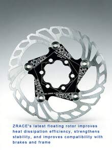 ZRACE 140mm 160mm 180mm 203mm Bicycle Brake Disc, High Heat Dissipation Floating Disc, Mountain Bike Disc Brake - Silver - View 3